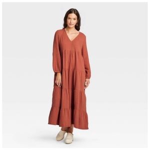 Universal Thread Women's Balloon Long Sleeve Tiered Dress